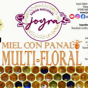 Mostrando la miel multifloral con panal