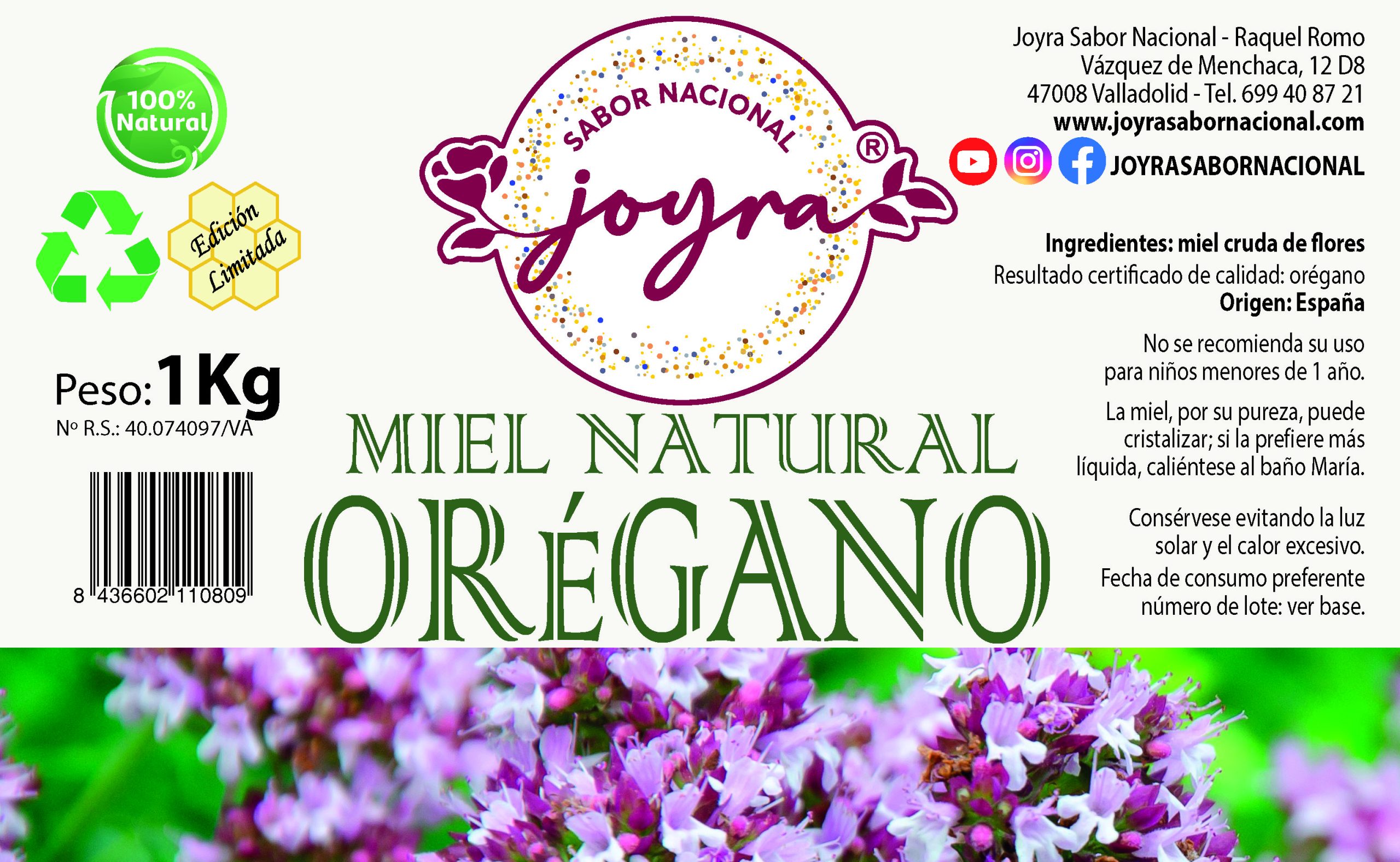 Mostrando la etiqueta de la miel de orégano