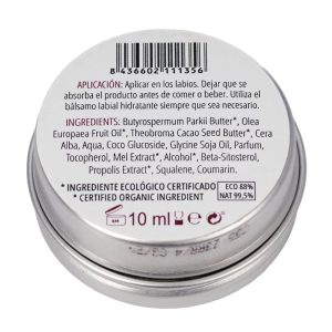 Balsamo labial miel y coco reverso