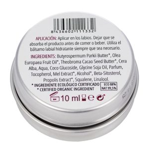 Balsamo labial miel y frutos rojos reverso