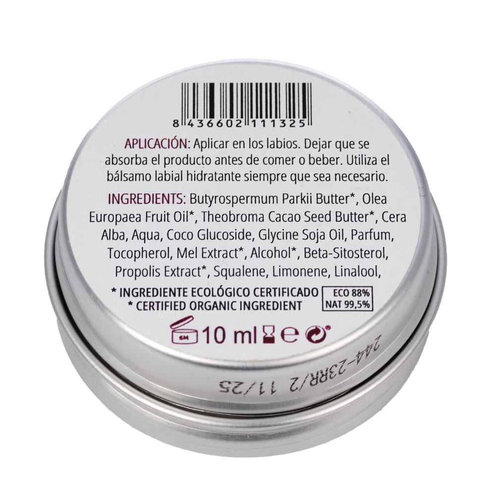 Balsamo labial miel y mango reverso