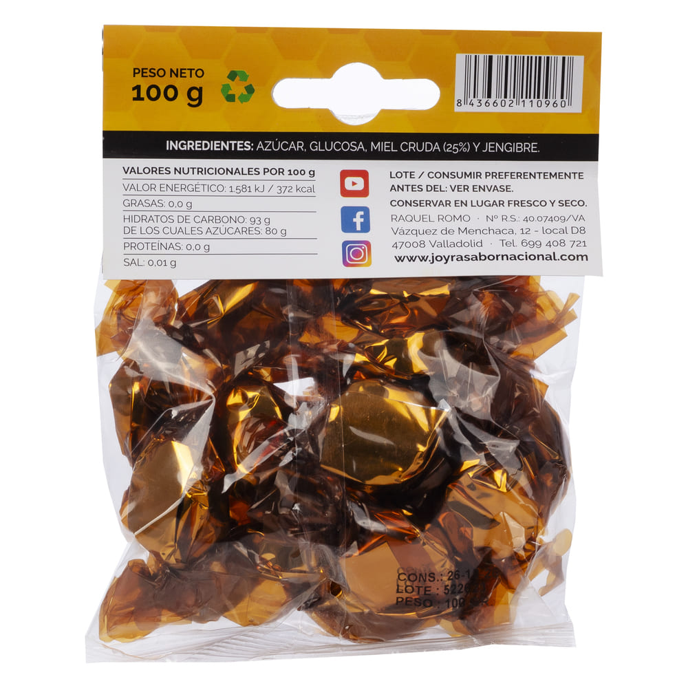 Caramelos con miel y jengibre reverso