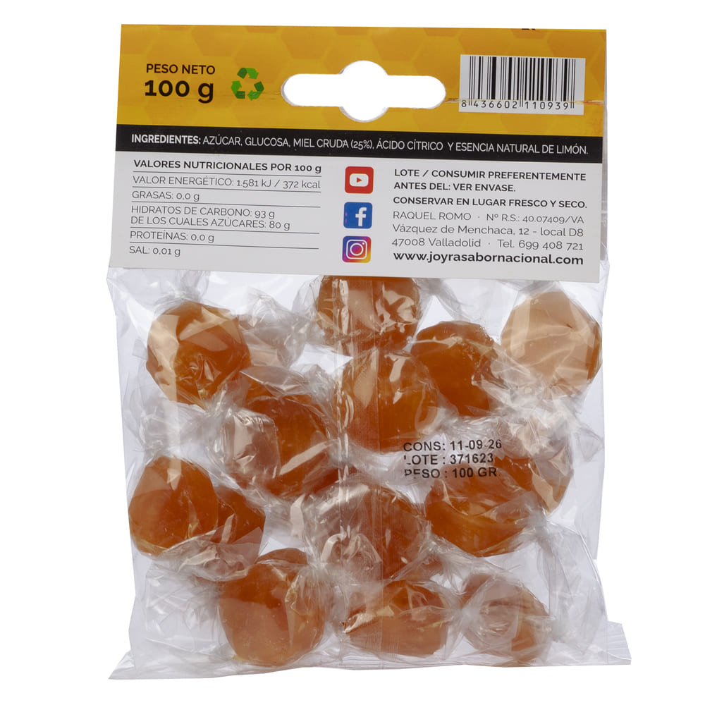 Caramelos de miel y limon reverso