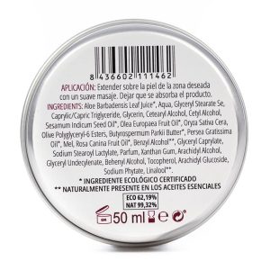 Crema hidratante con miel en lata reverso