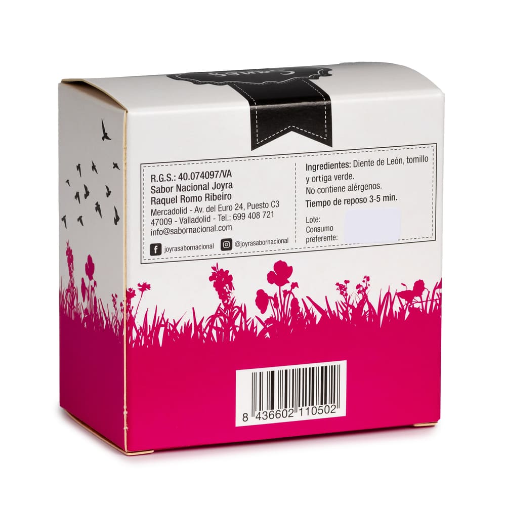 Infusion sana en caja de 15 piramides reverso