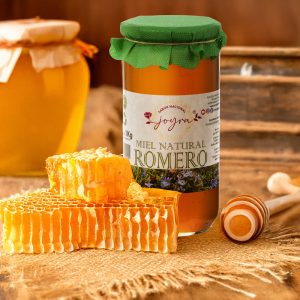 Miel de romero con fondo rústico