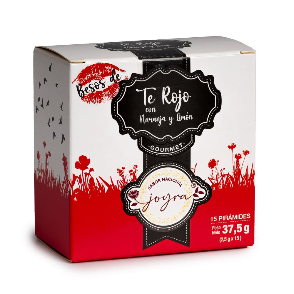 Te rojo en caja de 15 piramides